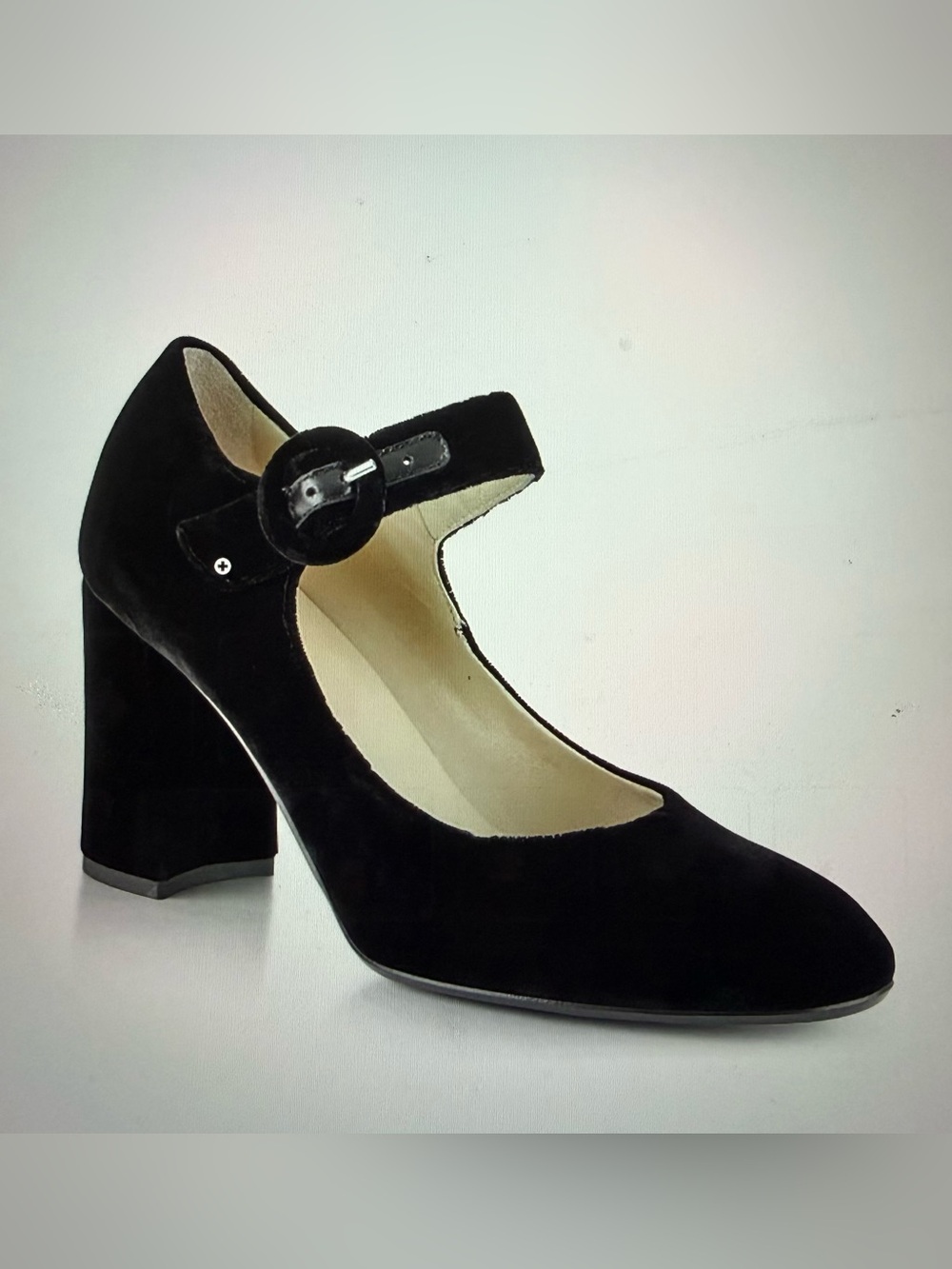 Hobbs London Aurora Velvet Mary Jane Block Heel Pumps
